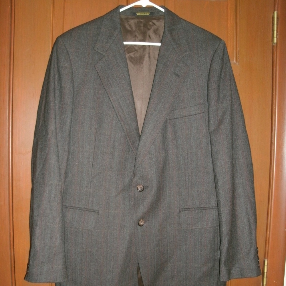 Vintage Mens Blazer Tweed Brown Wool Evan Picone Suit Coat Jacket 42 Long